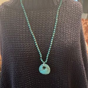 Chan Luu handmade turquoise and sterling necklace 16 inch